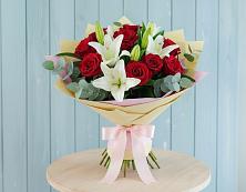Букет цветов из:  Лилии и Розы #REPLACE_PRED# Баймаке