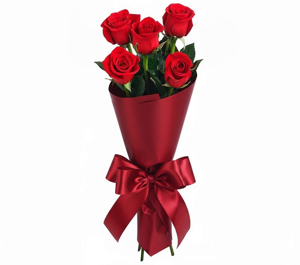 Букет 5 Красных роз Эдлесс Лав в Баймаке