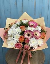 Букет цветов из:  Розы, Герберы и Хризантемы в Баймаке