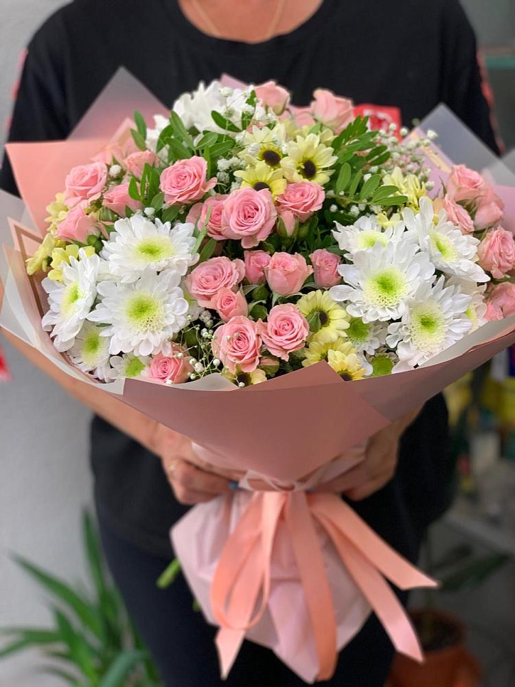Букет цветов из: Розы и Хризантемы в Баймаке