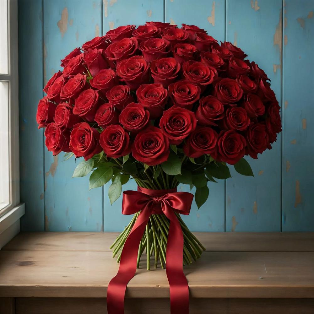 Букет Красные розы Блэк Меджик в Баймаке