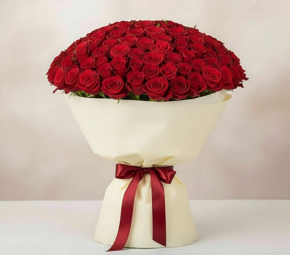 Букет 101 Красная роза Милано в Баймаке