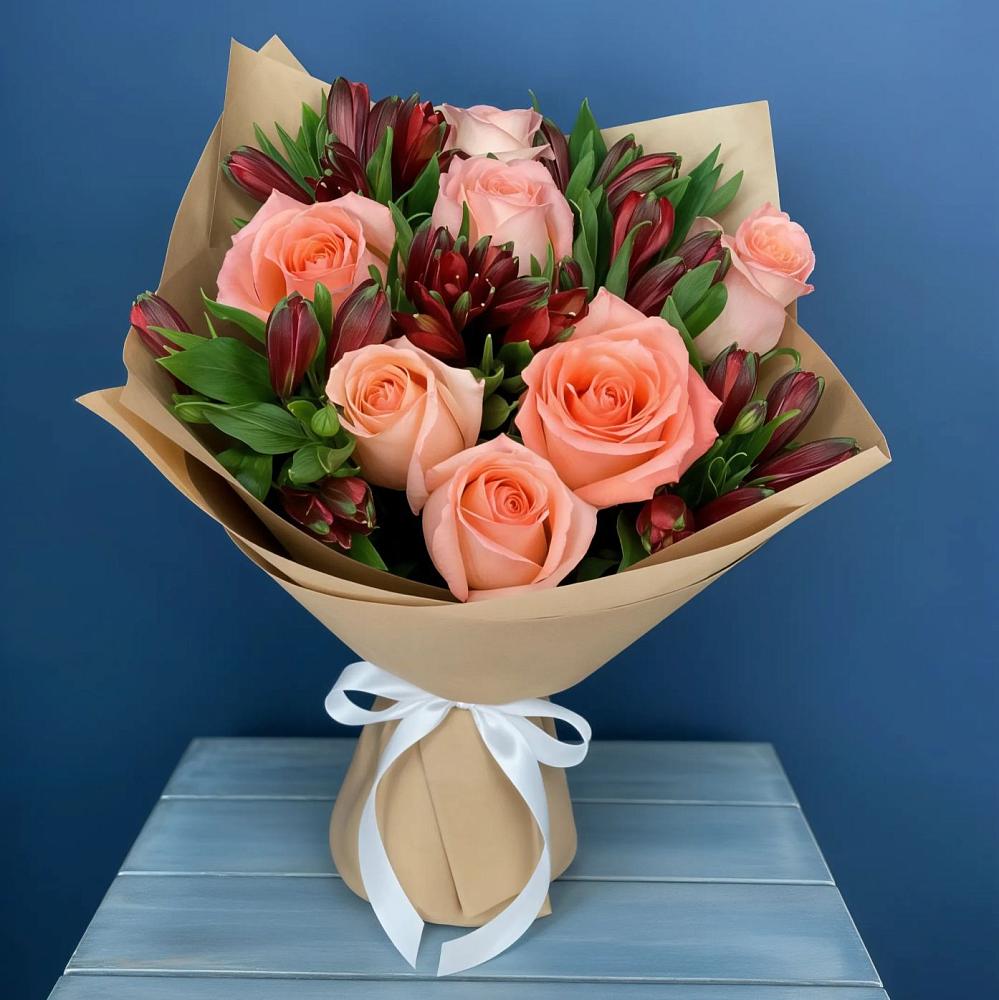 Букет цветов из: Розы и Альстромерии в Баймаке