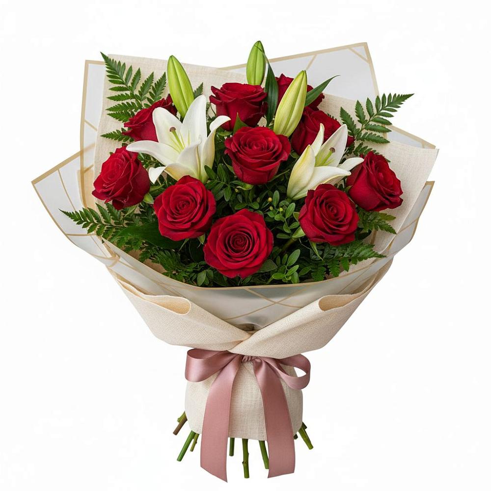 Букет цветов из: Лилии и Розы в Баймаке