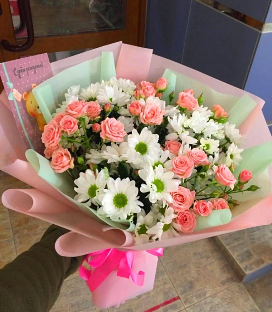 Букет цветов из: Розы и Хризантемы в Баймаке