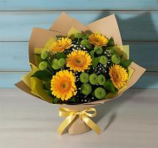 Букет цветов из:  Герберы и Хризантемы в Баймаке