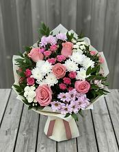 Букет цветов из:  Альстромерии, Гвоздики, Розы и Хризантемы #REPLACE_PRED# Баймаке