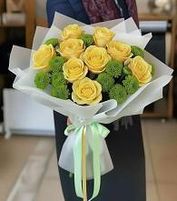 Букет цветов из:  Хризантемы и Розы в Баймаке