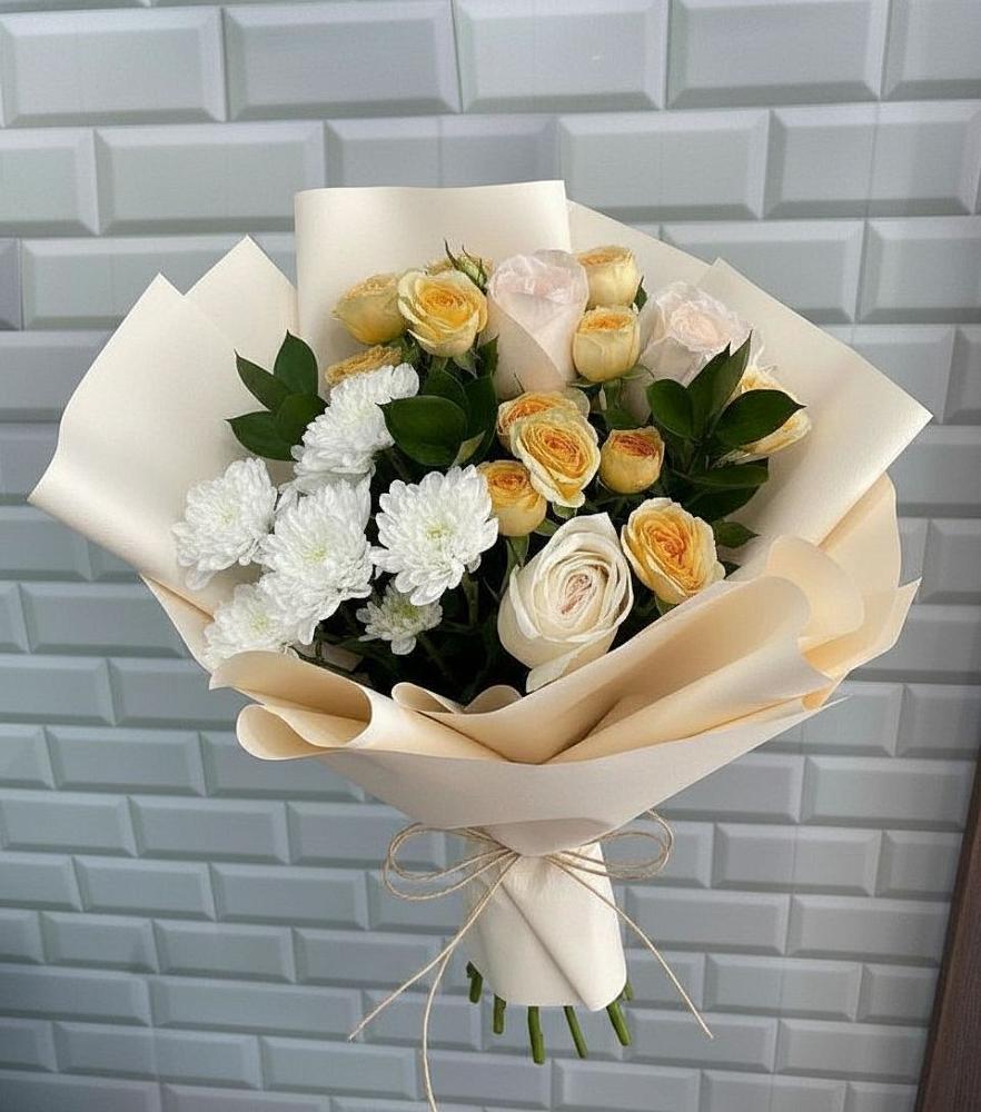 Букет цветов из: Розы и Хризантемы в Баймаке