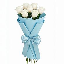 Букет 7 белых роз Проуд в Баймаке