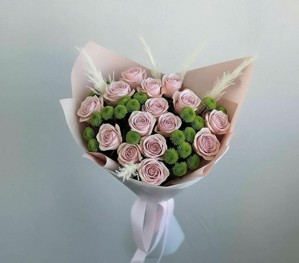 Букет цветов из: Розы и Хризантемы в Баймаке