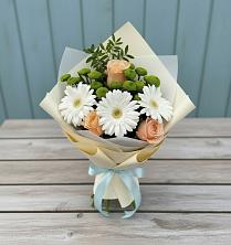 Букет цветов из:  Герберы, Розы и Хризантемы в Баймаке