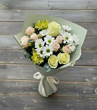 Букет цветов из:  Альстромерии, Розы и Хризантемы в Баймаке