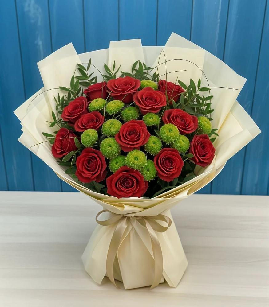 Букет цветов из: Розы и Хризантемы в Баймаке