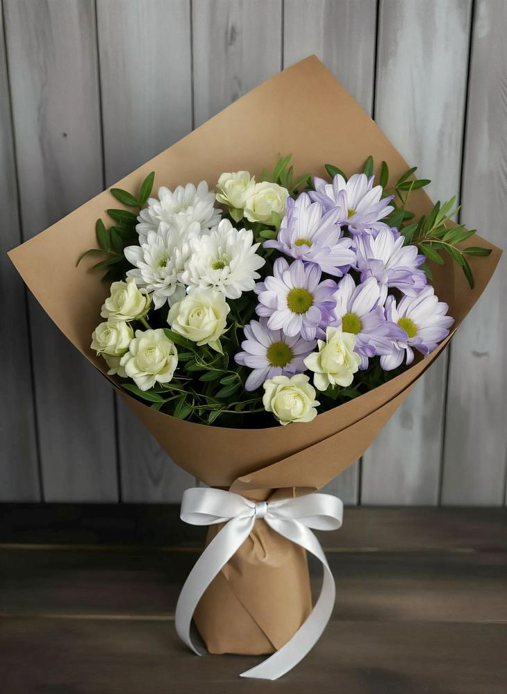Букет цветов из: Хризантемы и Розы в Баймаке
